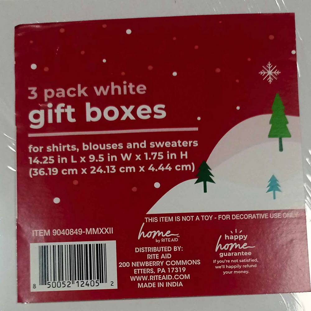 Gift Shirt White Boxes - 14¼ X 9½ X 1¾ In