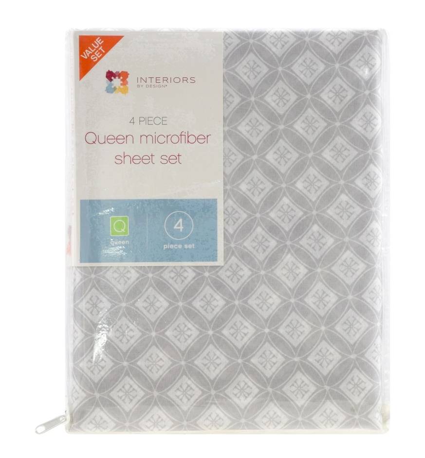 Interiors by Design Printed Microfiber Sheet Sets, Queen (4 ct)