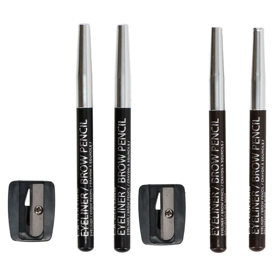 L.A. Colors Expressions Eyeliner & Brow Pencils with Sharpener, 3-ct. Packs