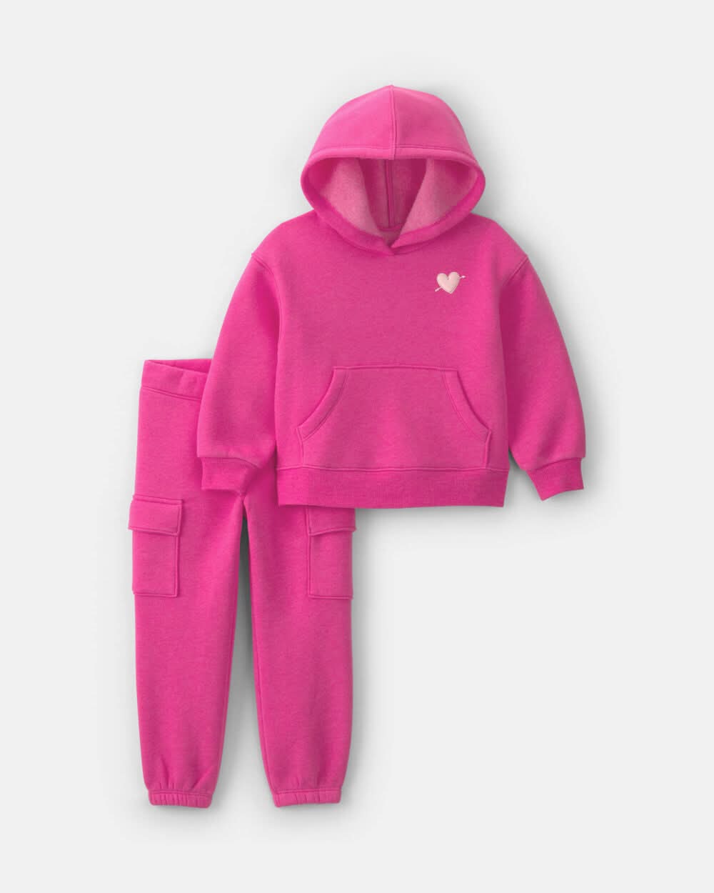 Carter's Girl Heart Fleece Hoodie & Pant Set, 3T, Pink