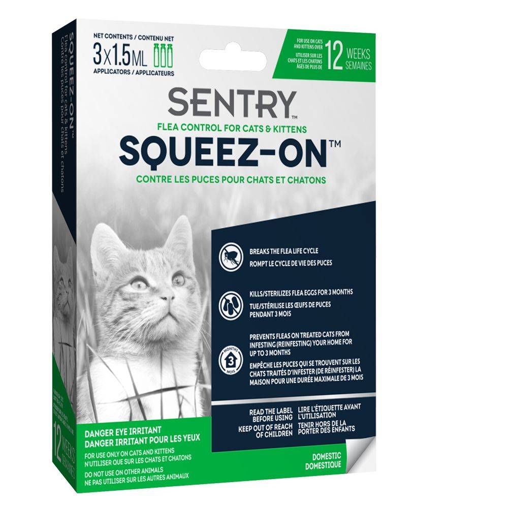 Sentry Squeez on Flea Control For Cats & Kittens (1.5 ml, 3 ct)