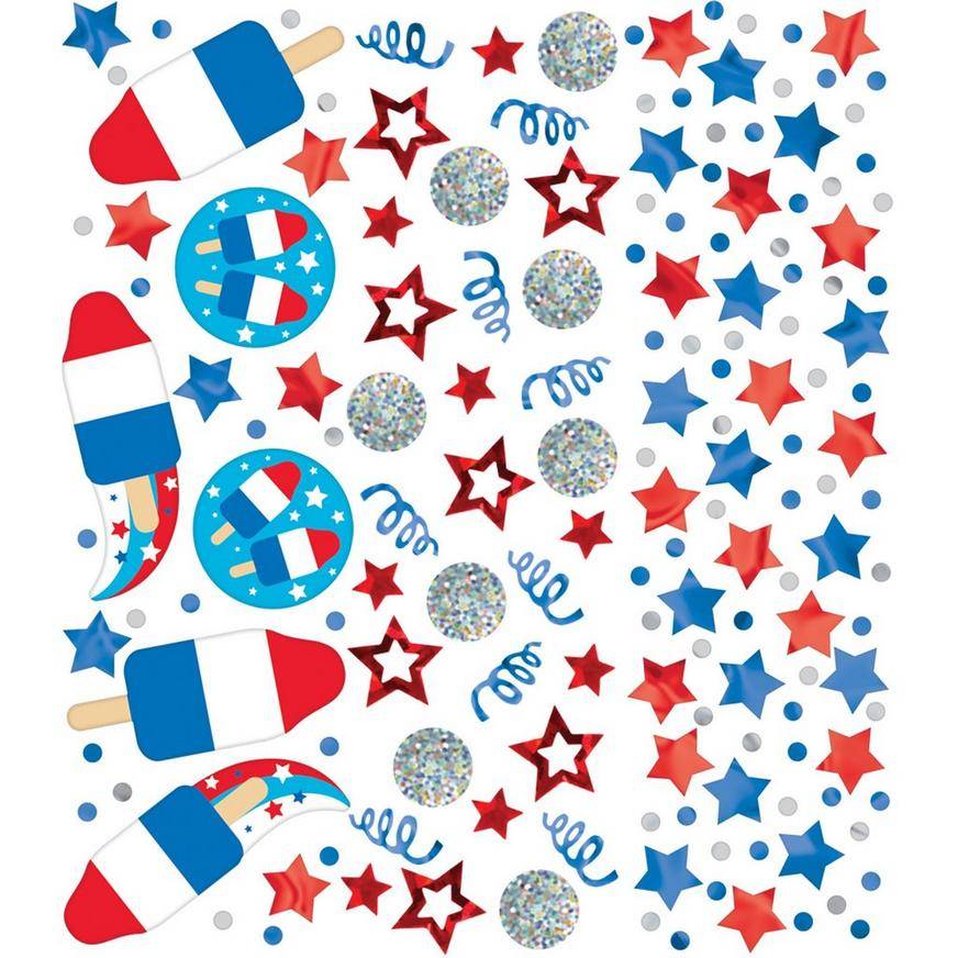 Patriotic Stars Rocket Pops Foil Paper Confetti, 1.2oz