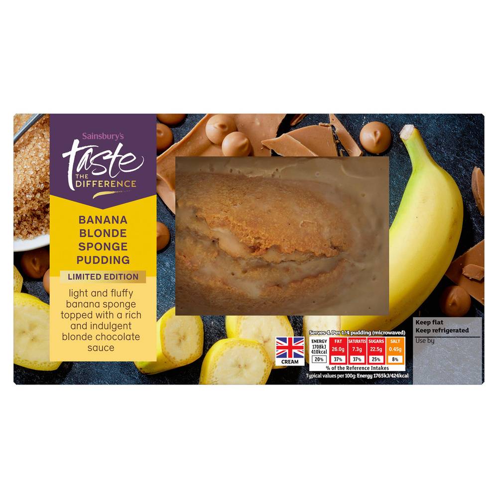 Sainsbury's Banana Blonde Chocolate Sponge,  Taste the Difference 400g