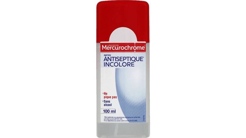 Mercurochrome Antiseptique incolore, sans alcool, ne pique pas Le spray de 100ml