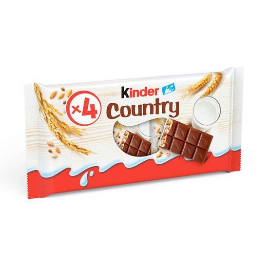 Kinder Country - Barres de chocolat au lait et céréales x4