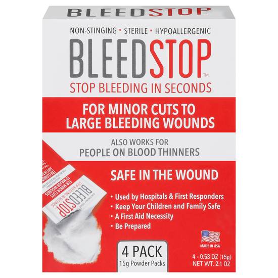Bleedstop Stop Bleeding in Seconds Powder packs ( 4 ct)