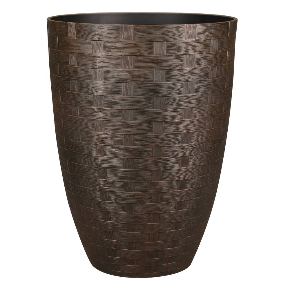 allen + roth Cone 15.36-in W x 21.32-in H Brown Resin Contemporary/Modern Indoor/Outdoor Planter | PLC5616TNC