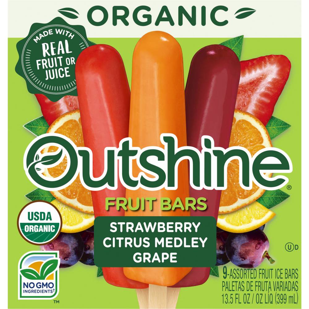 Outshine Organic Assorted Fruit Ice Bars, Strawberry Citrus Medley Brape (13.5 fl oz)