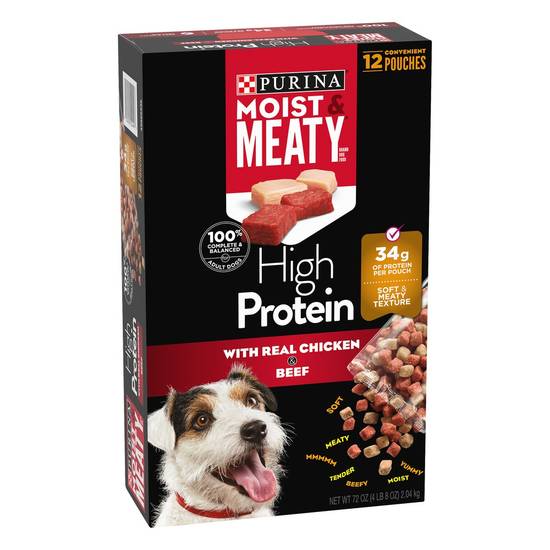 Purina Moist & Meaty High Protein Chicken & Beef (12 ct)