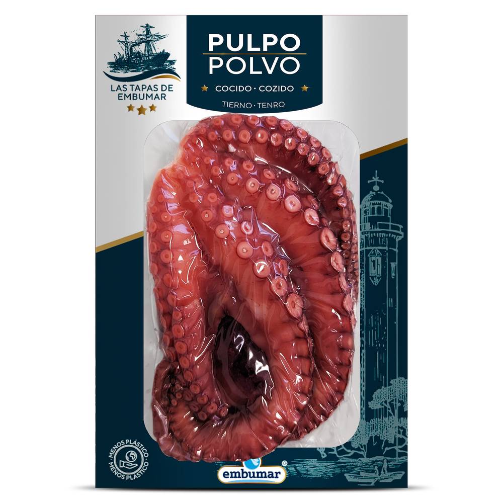 Media Ración De Pulpo Cocido Embumar Bandeja 150 G