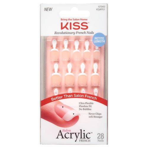 Kiss Salon Acrylic French Nail Kit Petite - 28.0 ea