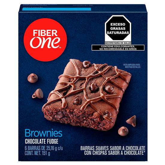 Fiber one brownies con chispas de chocolate (6 un) (chocolate fudge)