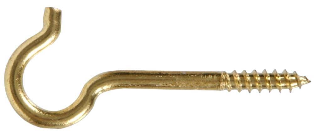 Hillman 0.162-in Brass Steel Screw Hook | 491039