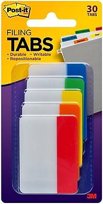 Post-It Tabs Filing Tabs Durable Writable (30 ct)