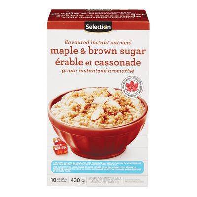 Selection Maple & Brown Sugar Instant Oatmeal Packets (430 g, 10 ct)