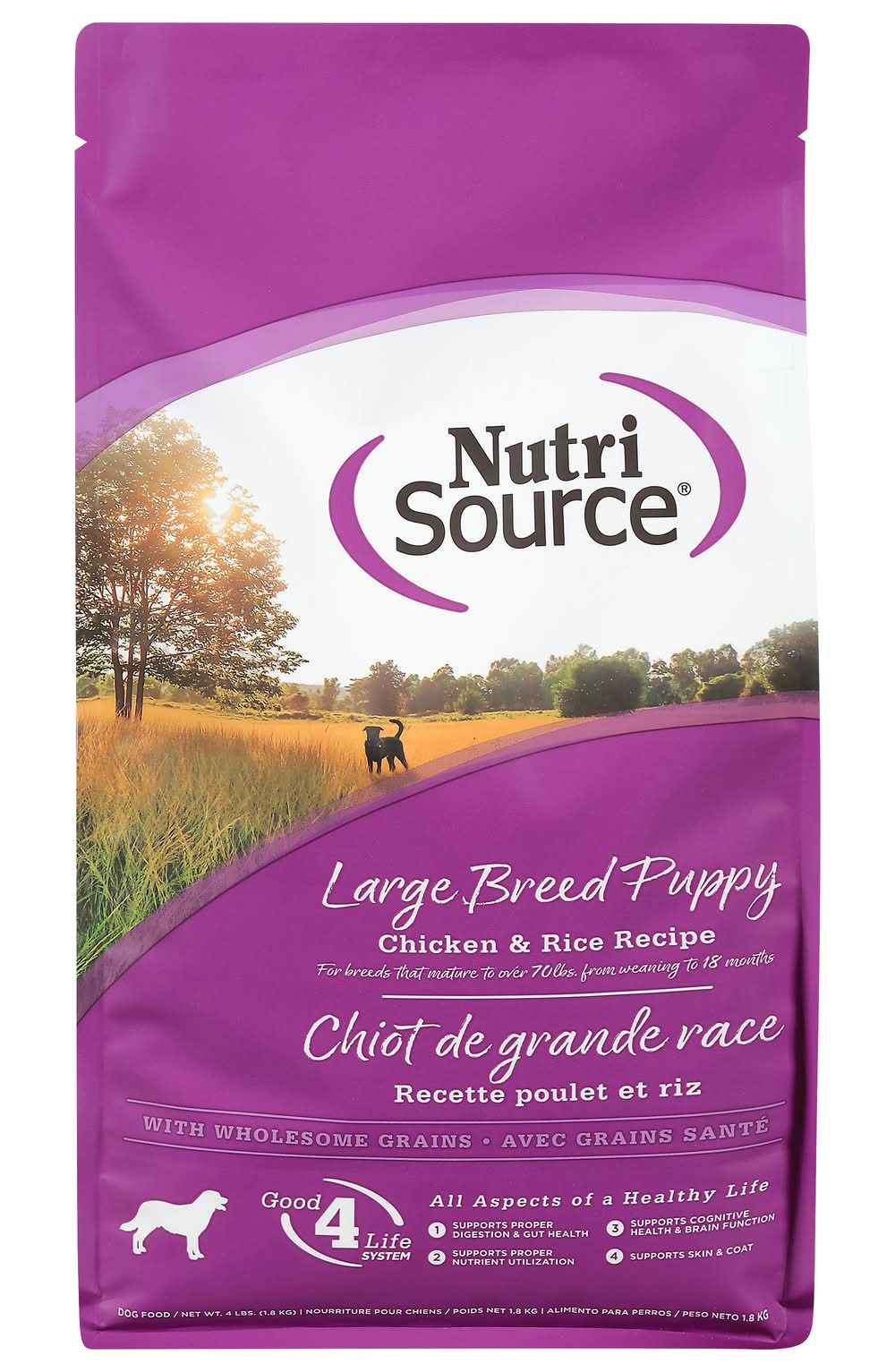 NutriSource Chicken & Rice Recipe Dry Dog Food, Large Breed-Puppy (4 lbs)