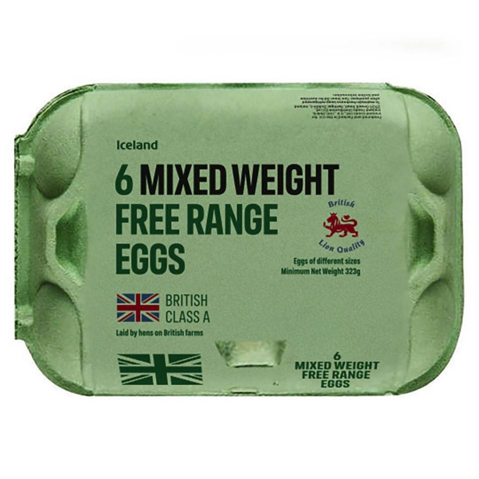 Iceland Mixed Weight Free Range Eggs (6 pack)