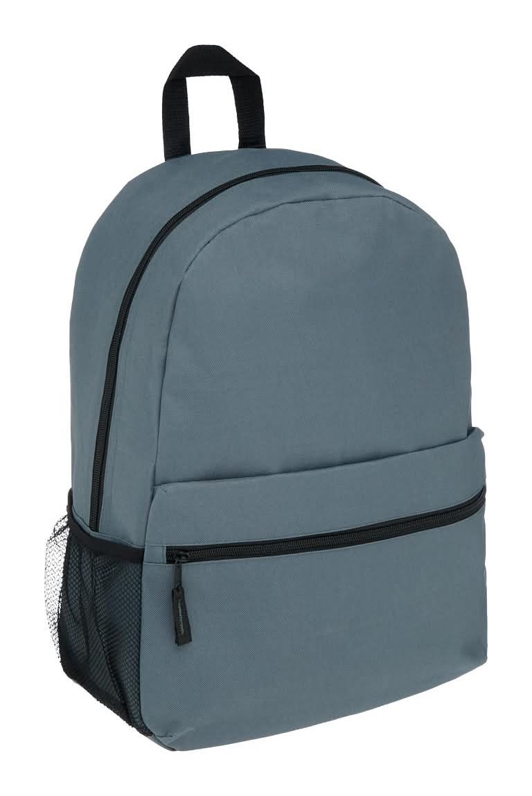 Solid Backpack With Front Zip Pocket & Side Mesh Pocket 3 Assorted Colors