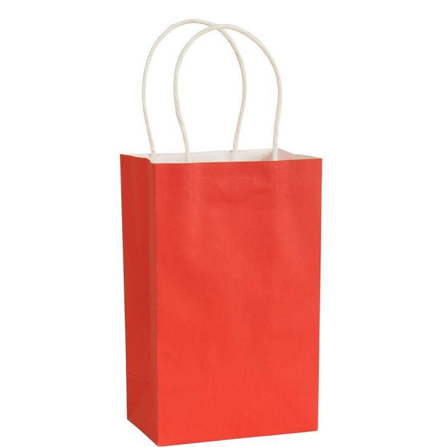 Small Red Paper Gift Bag, 5.25in x 8.25in