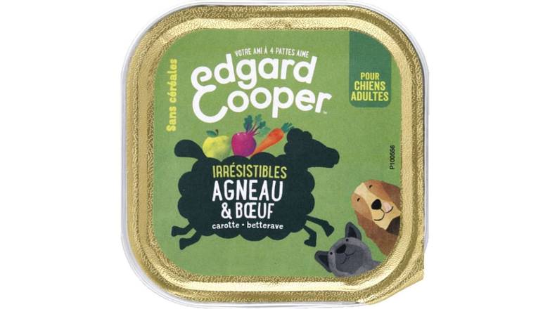 EDGARD&COOPER Chien adulte edgard & cooper naturelle sans céréales agneau & boeuf La barquete de 100g