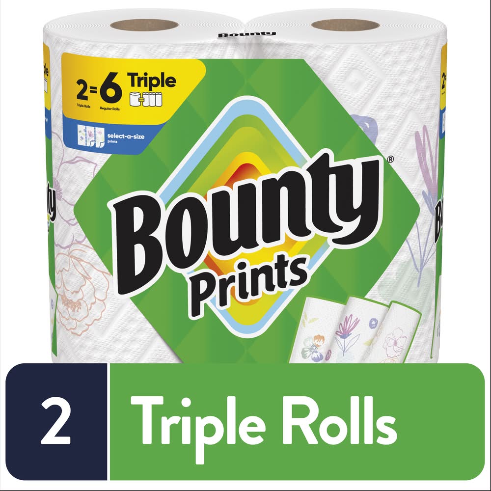 Bounty Select-A-Size Prints Paper Towels, White (2 ct)