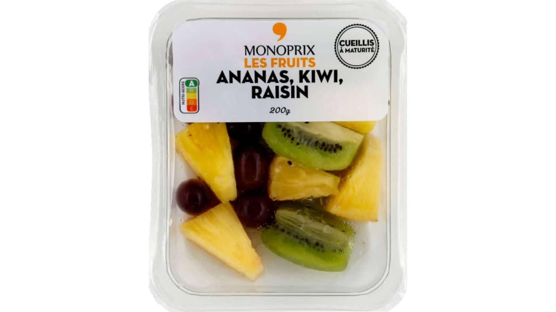 MONOPRIX Ananas, Kiwi, raisin 200g