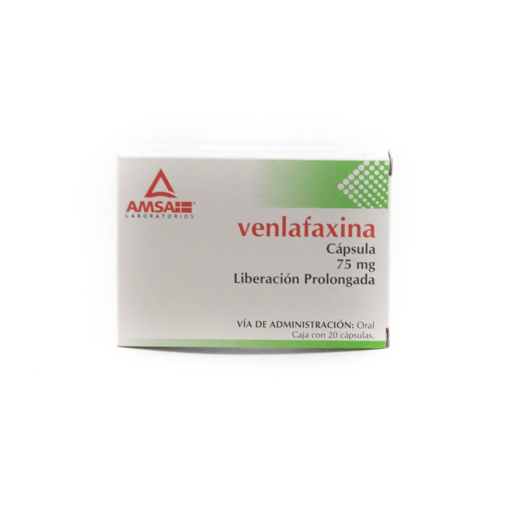 Amsa venlafaxina cápsulas 75 mg (20 piezas)