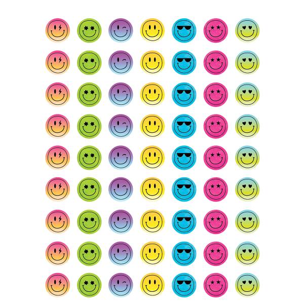 Teacher Created Resources Brights 4ever Smiley Faces Mini Stickers, Assorted (378 ct)