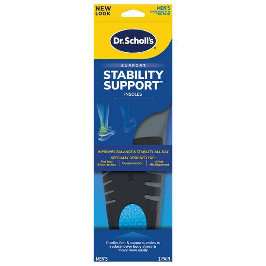 Dr. Scholl's Mens Stabilizing Shoe Sizes 8-14 Support Insoles