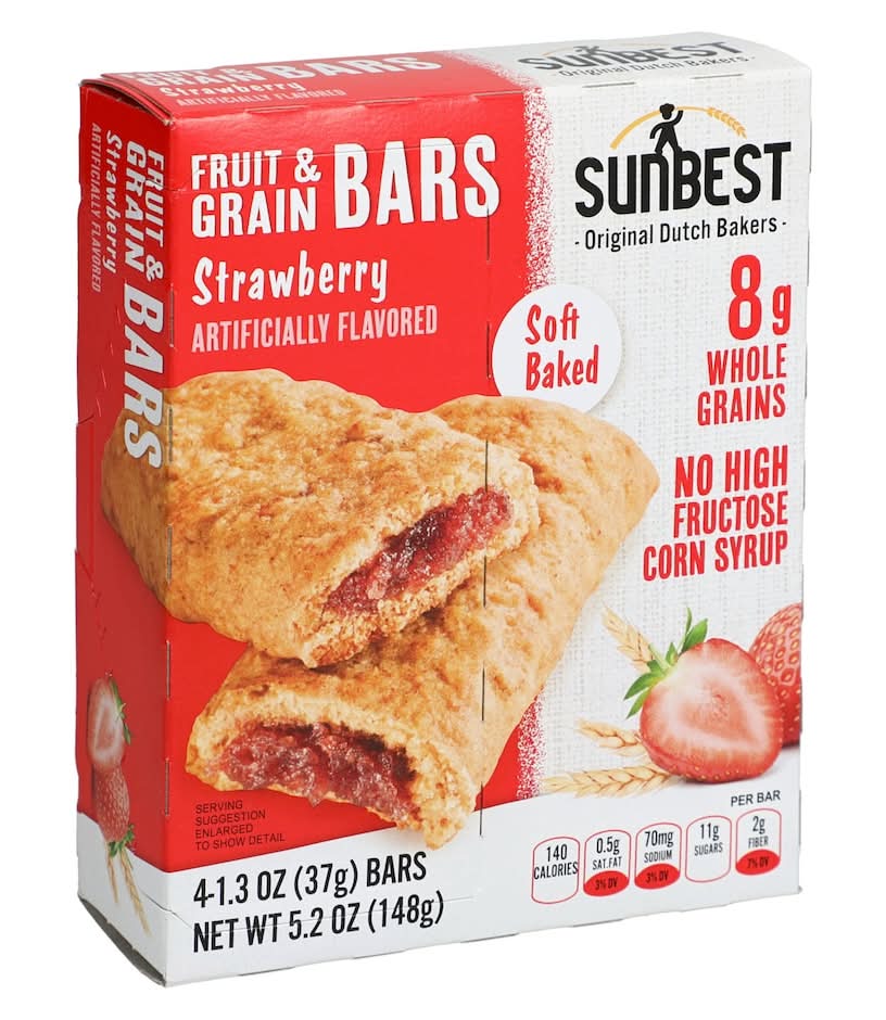 Sun Best Soft Baked Fruit & Grain Bars, Strawberry (4 x 1.3 oz)