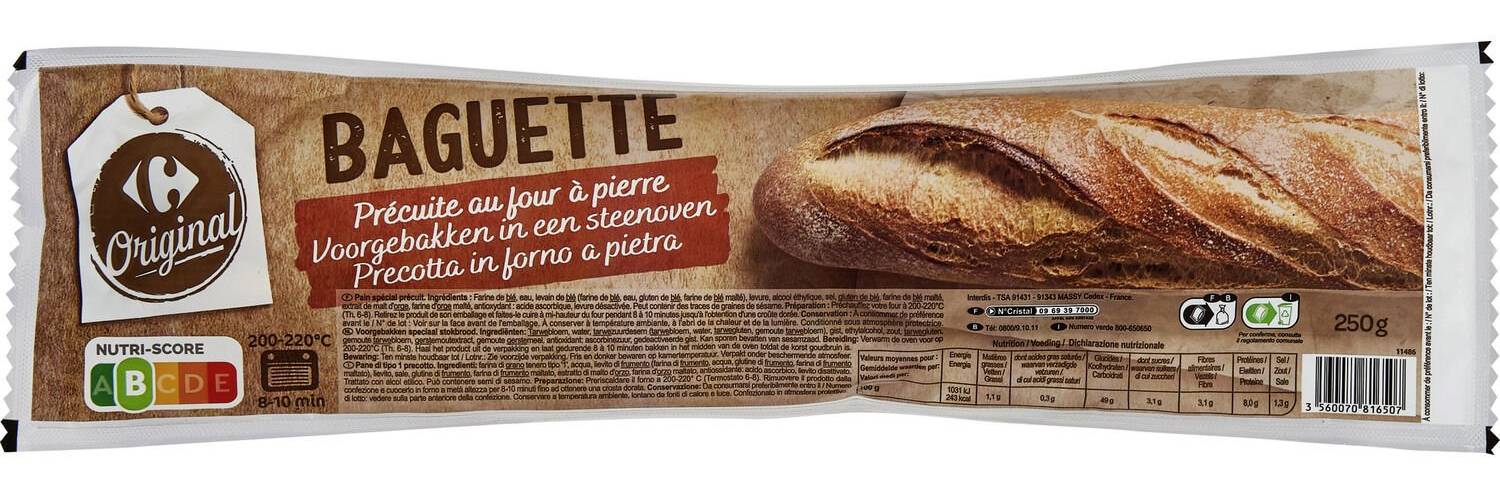 Carrefour Original - Baguette précuite (250g)