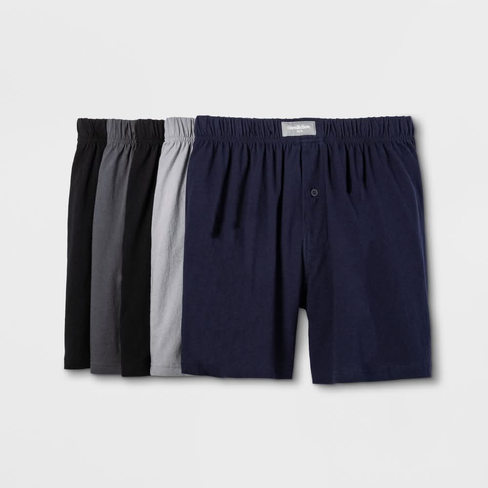 Goodfellow & Co. Knit Boxer Shorts, Men, M, Assorted (5 ct)
