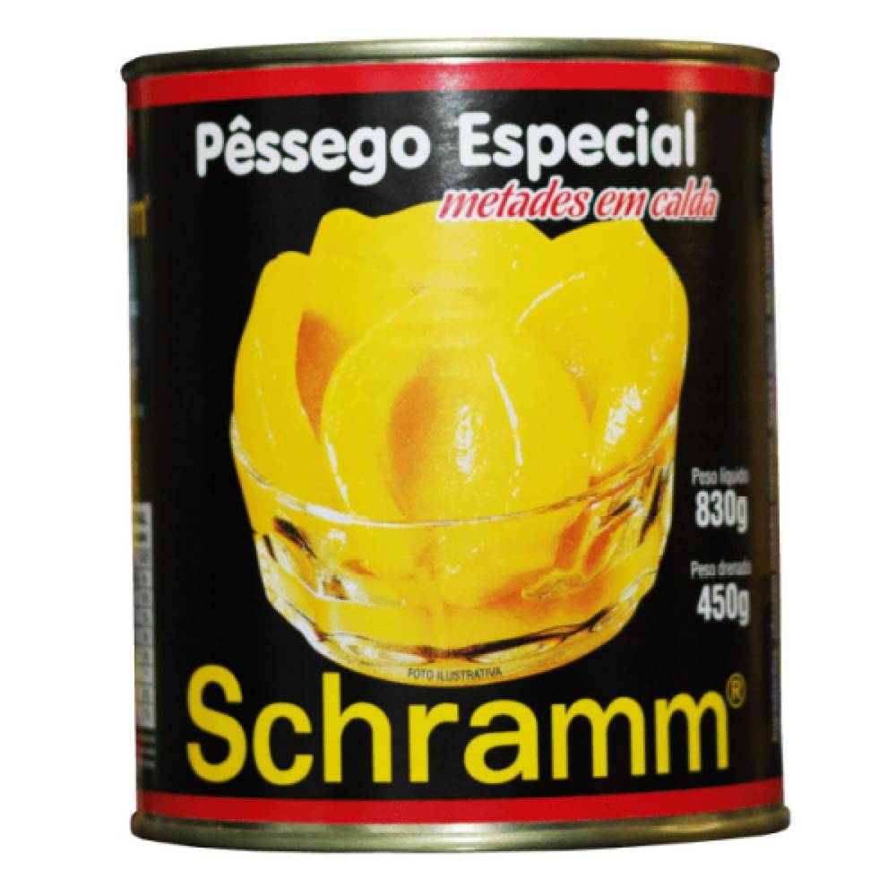 Schramm pêssego em calda em metades