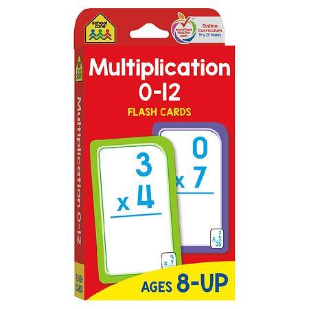 School Zone Multiplication 0-12 Flash Cards