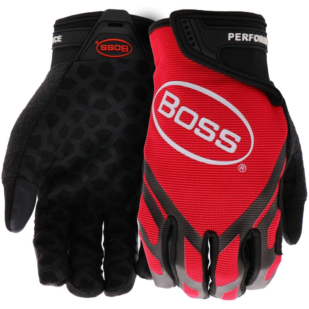 Boss Large Red Polyester Gloves, (1-Pair) | B52201-L