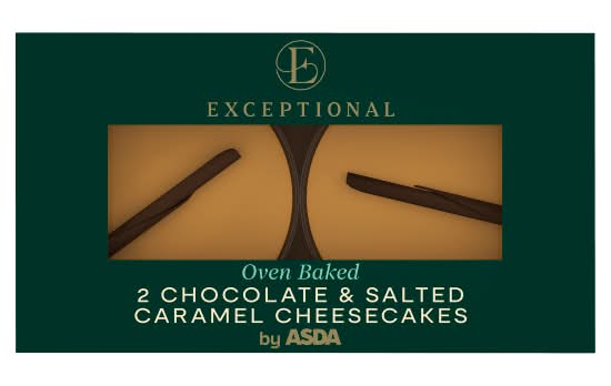 ASDA Chocolate - Salted Caramel, Oven Baked Cheese Cakes (2 pack)