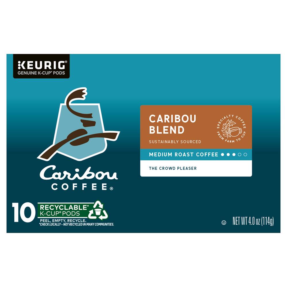 Caribou Coffee Blend Keurig K Cup Pods Medium Roast, Caribou Blend (4 oz, 10 ct)