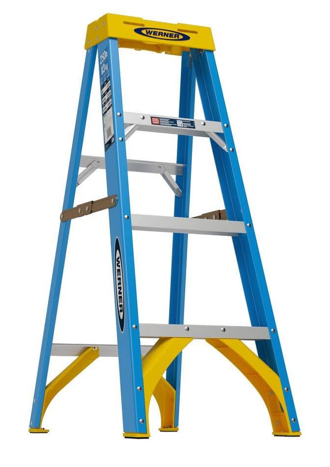 Werner Fiberglass Step Ladder, 4 ft