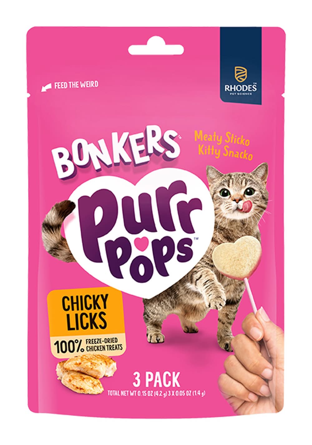 Bonkers Purr Pops Lickable Cat Treats - 3 Count (Flavor: Chicken)