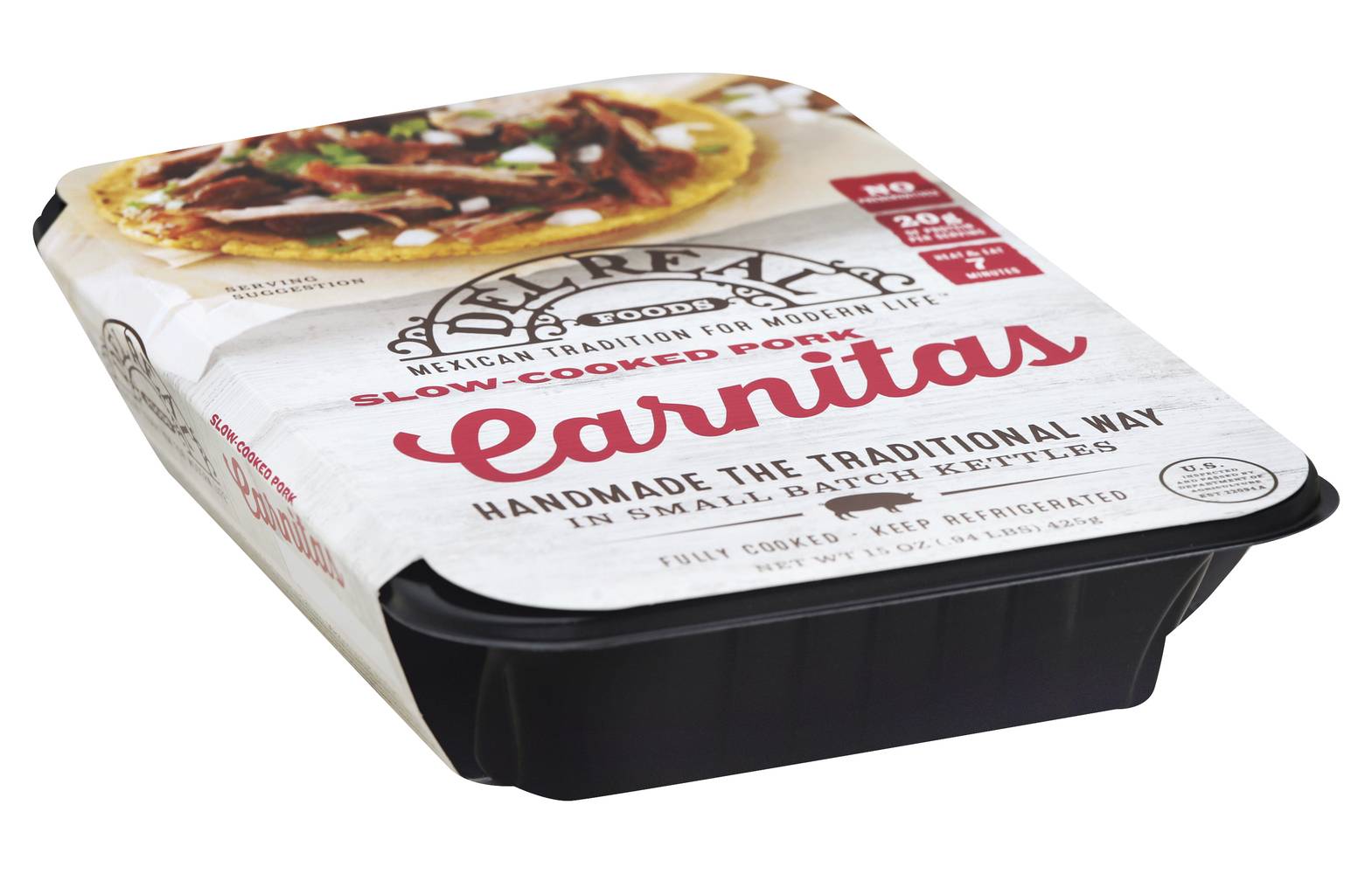 Del Real Foods Slow-Cooked Pork Carnitas (15 oz)