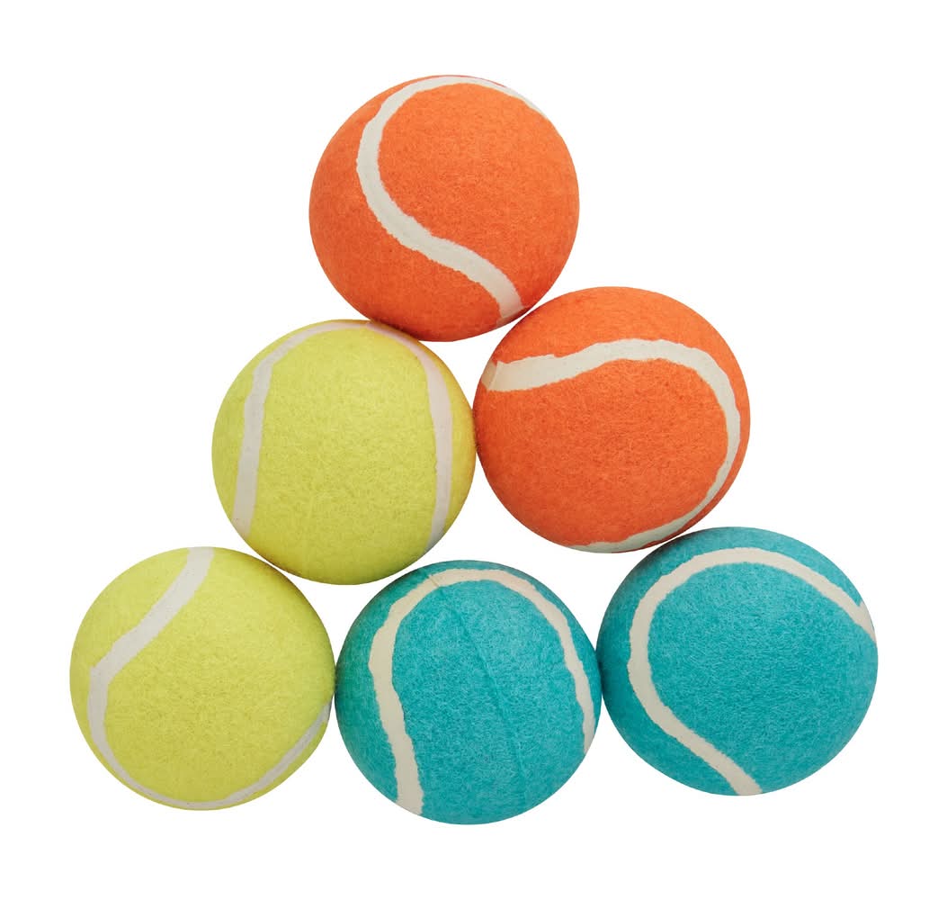 Joyhound Game On Tennis Ball Dog Toy 6 Pack (Color: Assorted, Size: 2.5 In)