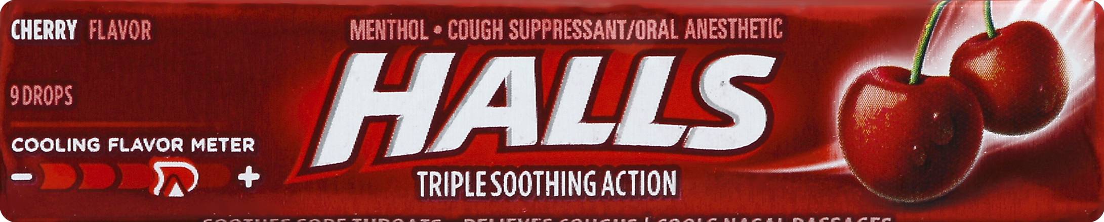 Halls Triple Soothing Action Cherry Cough Suppressant (9 ct)