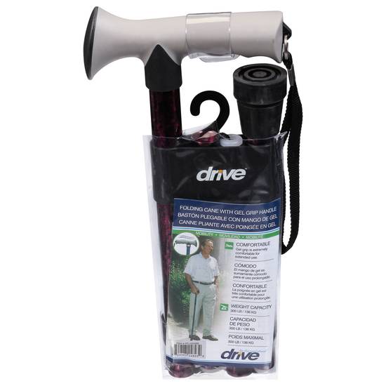 Drive Folding Cane With Gel Grip Handle