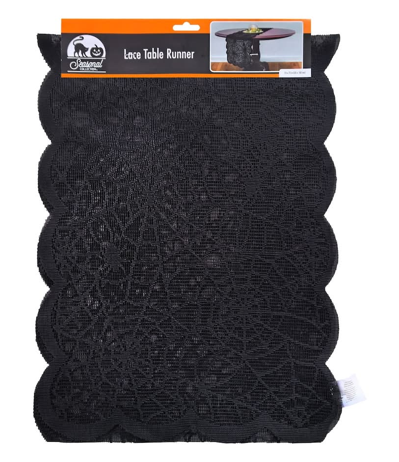 Halloween Lace Table Runners, 72x13 in, Black