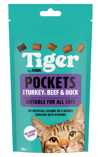 ASDA Tiger Pockets With Turkey Beef & Duck (60g)