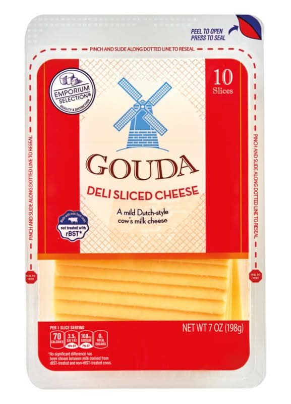 Emporium Selection Gouda Deli Cheese Slices (7 oz, 10 ct)