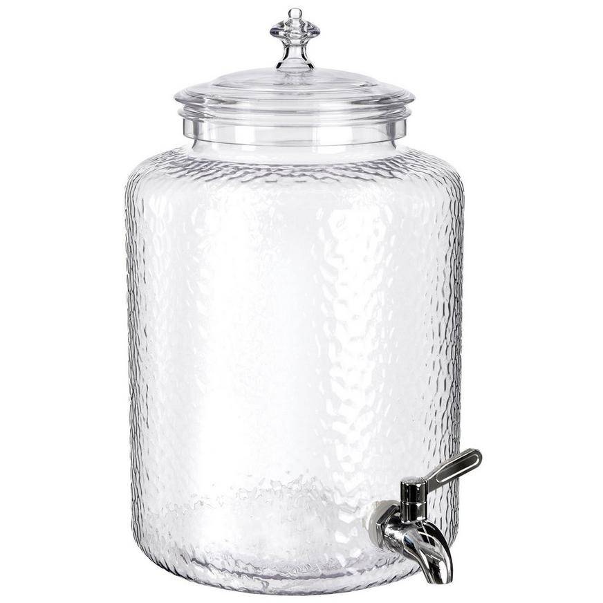 Party City Clear Plastic Hammered Beverage Dispenser