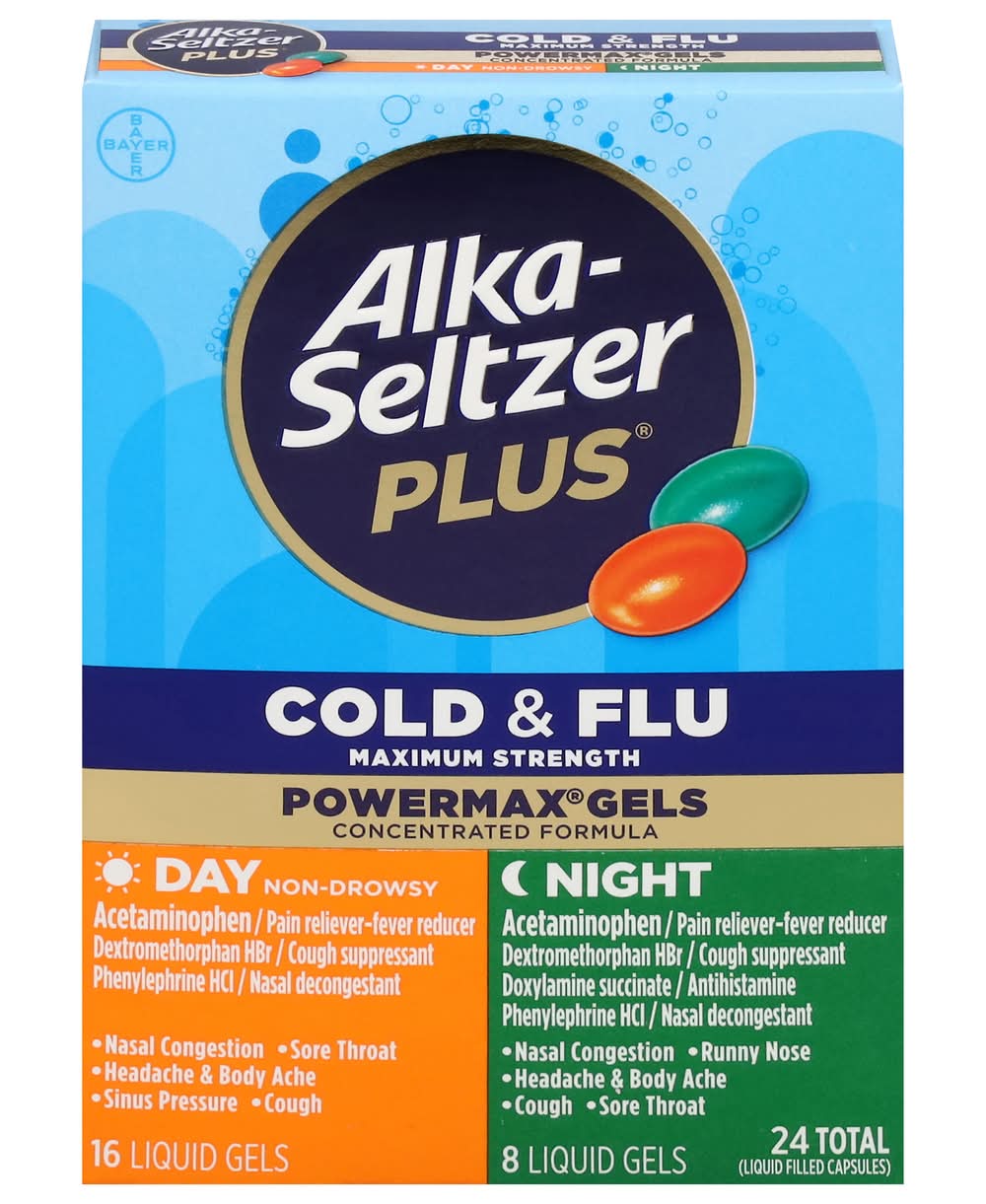 Alka-Seltzer Plus Powermax Cold & Flu Liquid Gels (24 ct)