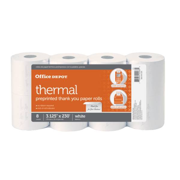Office Depot Thermal Preprinted Paper Rolls (8 ct)