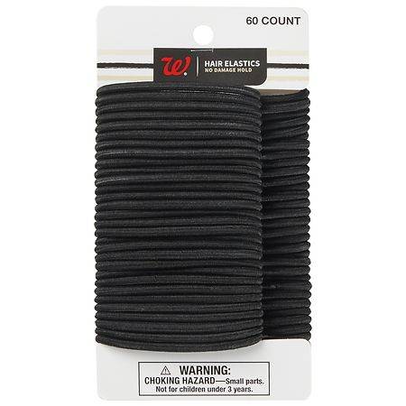 Walgreens Hair Elastics, Black (60 ct)